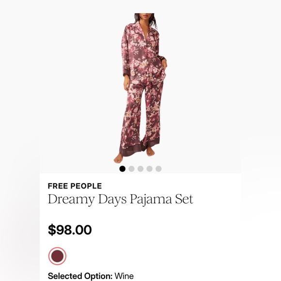 Free People Other - Free People Dreamy Floral Pajama Set in Pink and Brown